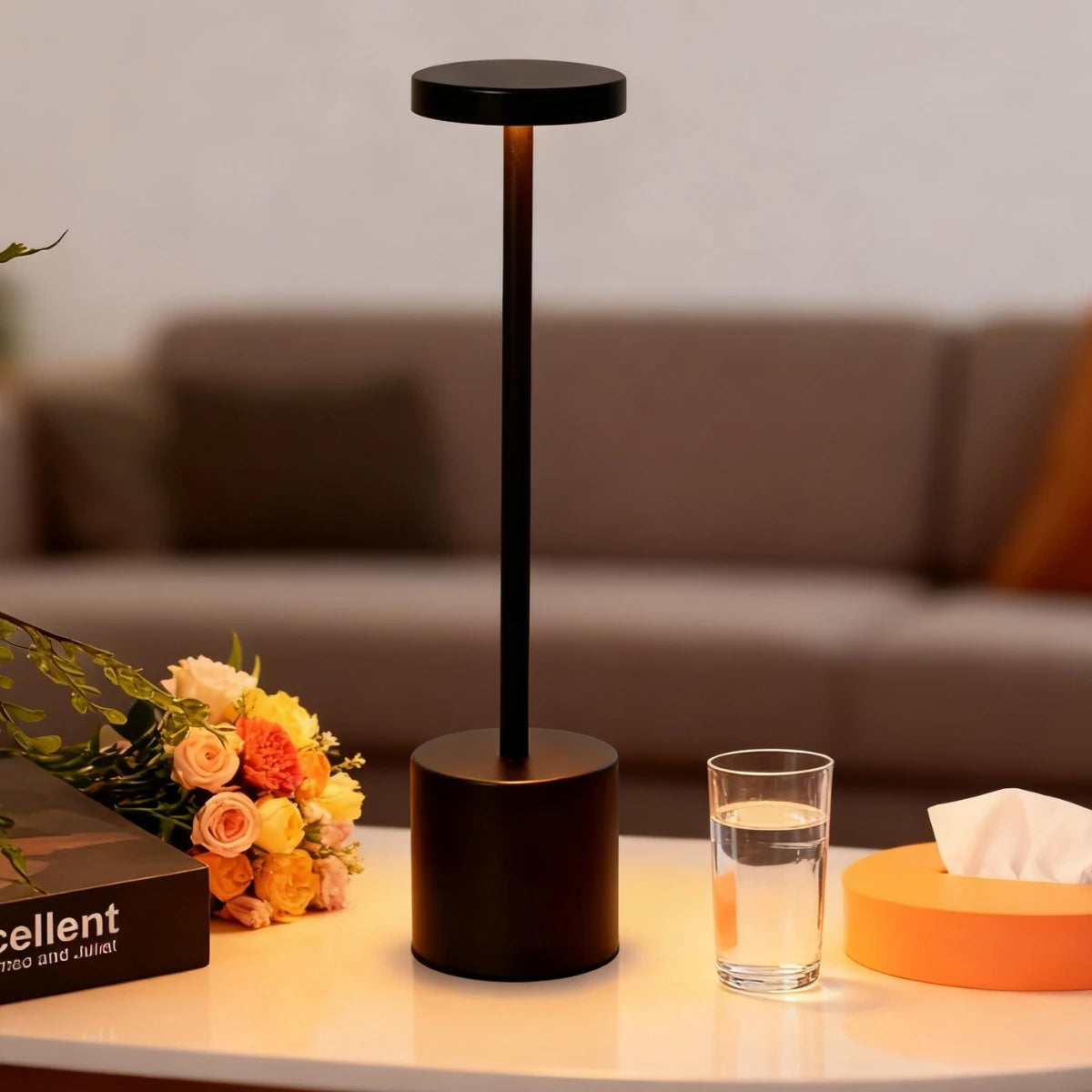 LED ambient desk lamp, USB charging, touch controlled dimmable indoor night light, suitable for home decoration bedside rooms