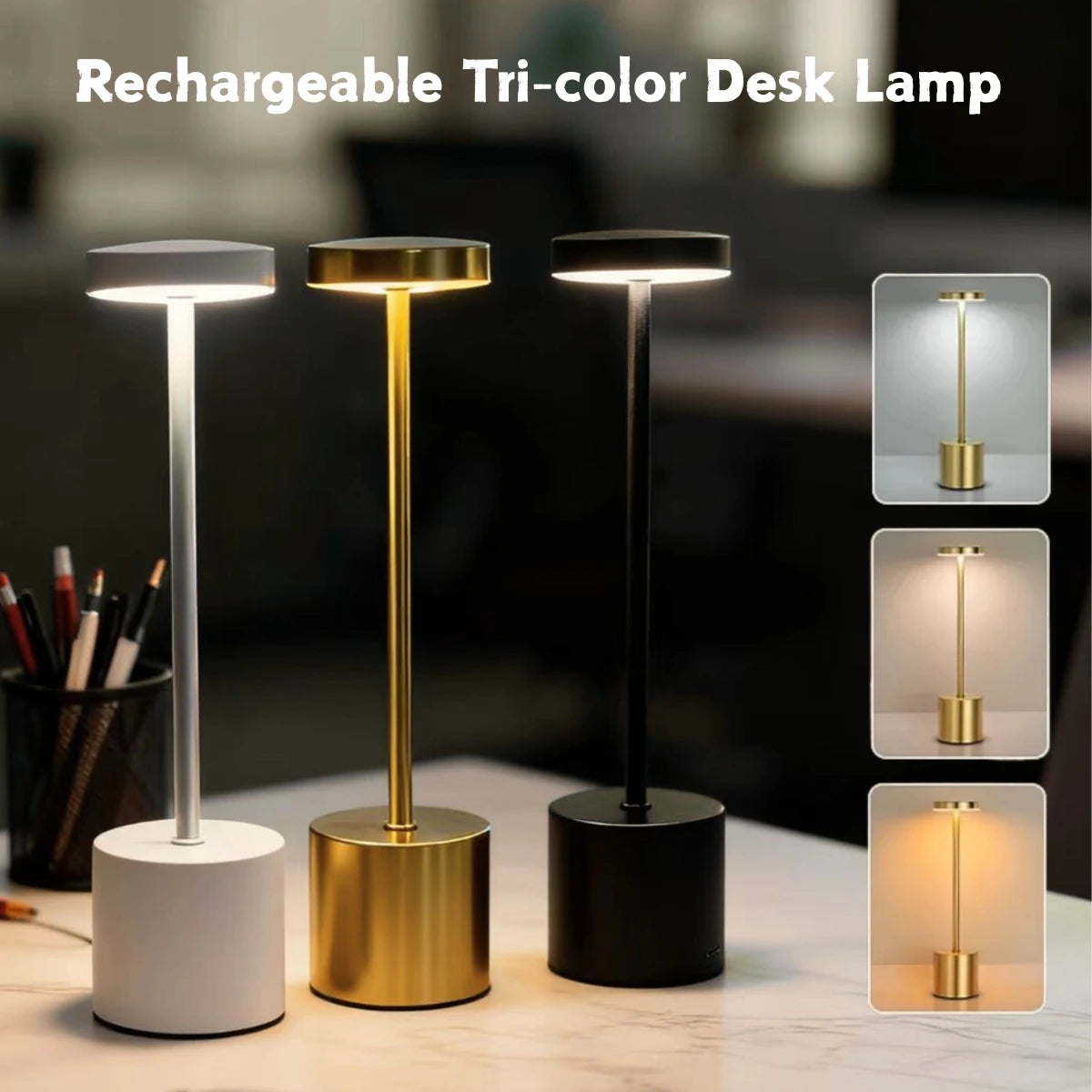 LED ambient desk lamp, USB charging, touch controlled dimmable indoor night light, suitable for home decoration bedside rooms