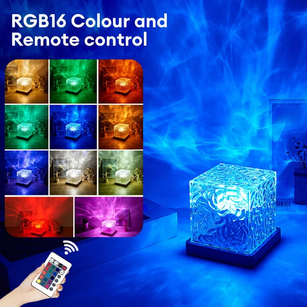 Crystal Water Ripple Night Lamp - 16 Colors