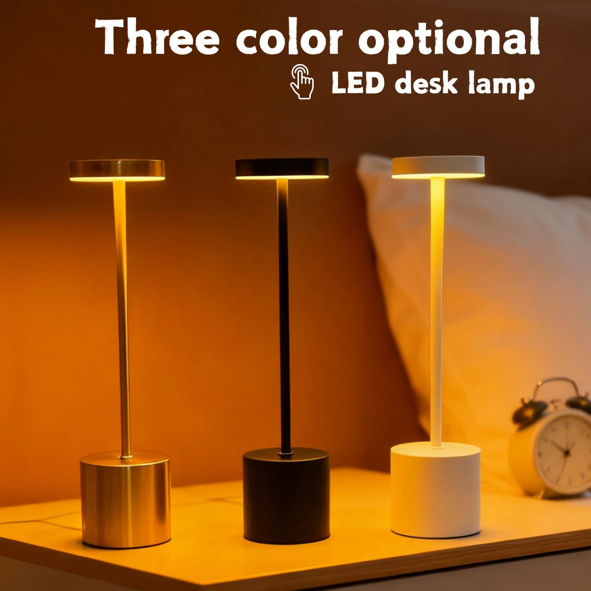 LED ambient desk lamp, USB charging, touch controlled dimmable indoor night light, suitable for home decoration bedside rooms