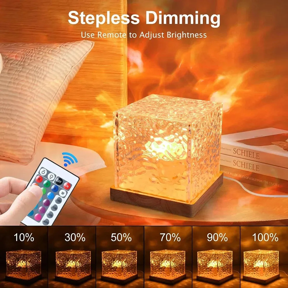 Crystal Water Ripple Night Lamp - 16 Colors